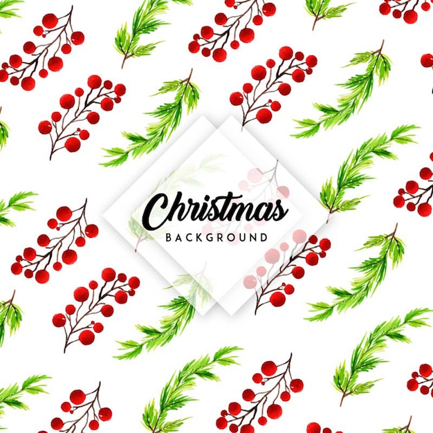 Watercolor Christmas Floral Background