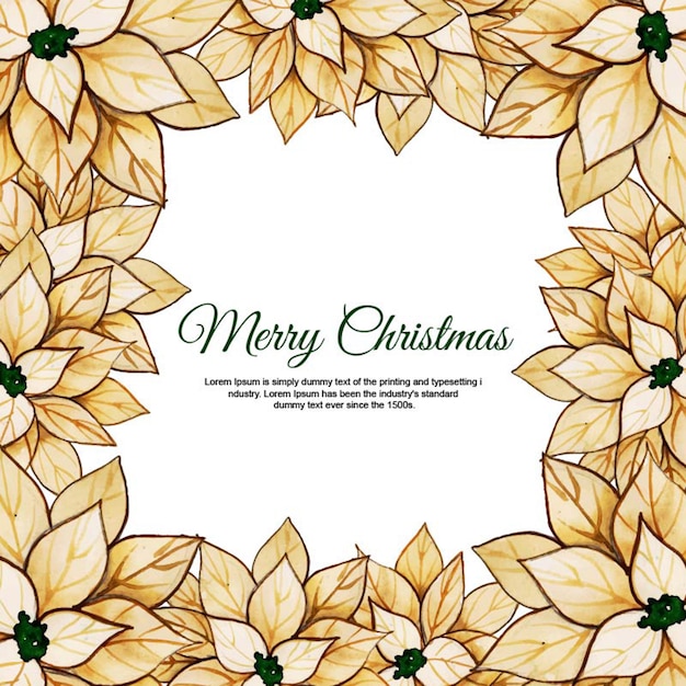 Watercolor Christmas Floral Background