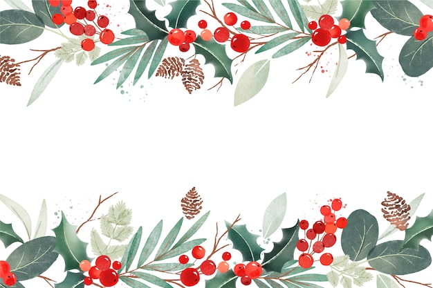 Watercolor Christmas Floral Background