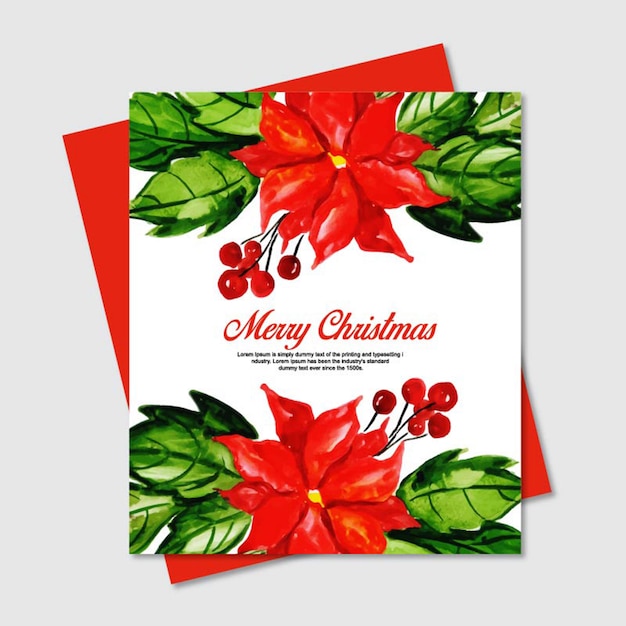 Vector watercolor christmas floral cards