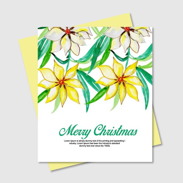 Watercolor christmas floral-kaarten