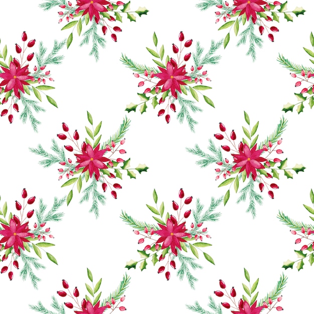 Watercolor Christmas floral