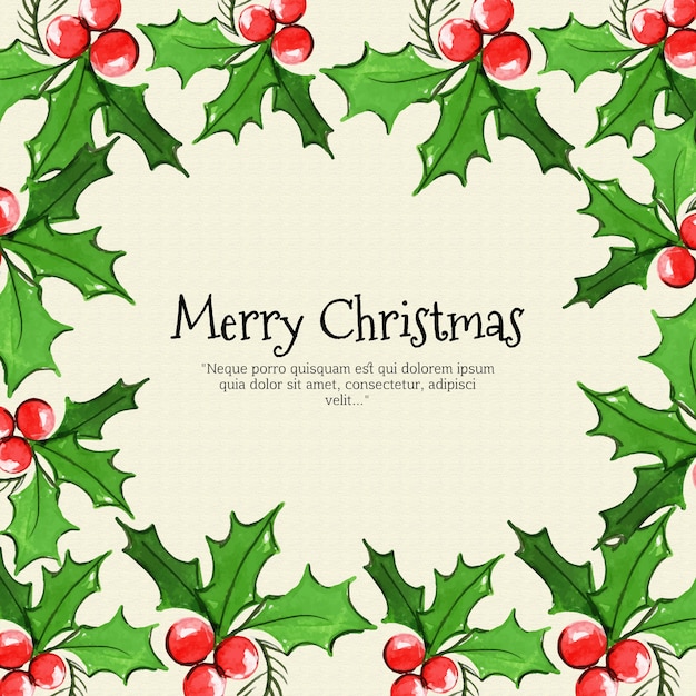 Watercolor Christmas Frame Background 