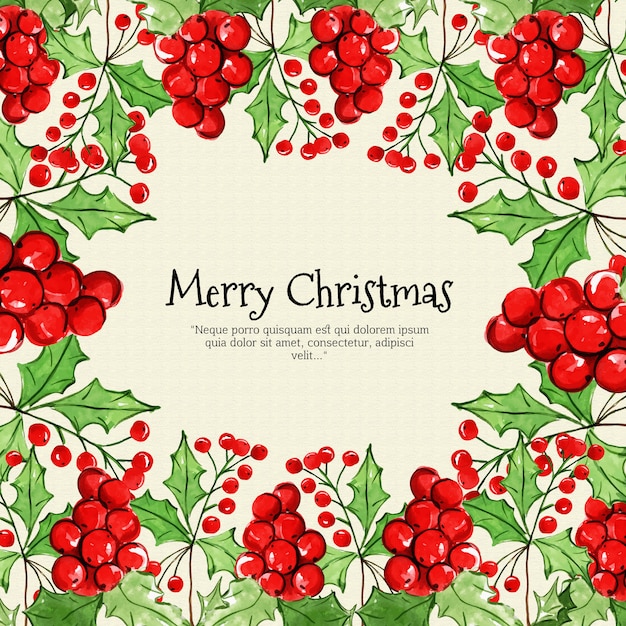 Watercolor Christmas Frame Background 