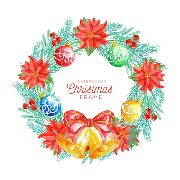 Vector watercolor christmas frame