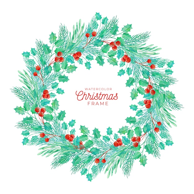 Vector watercolor christmas frame