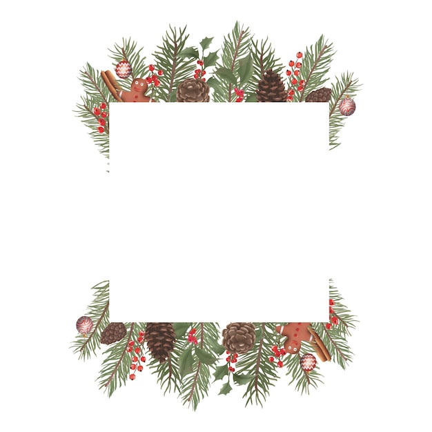 Vector watercolor christmas frames