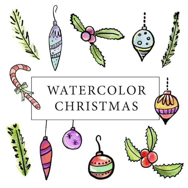 Watercolor Christmas Ornaments