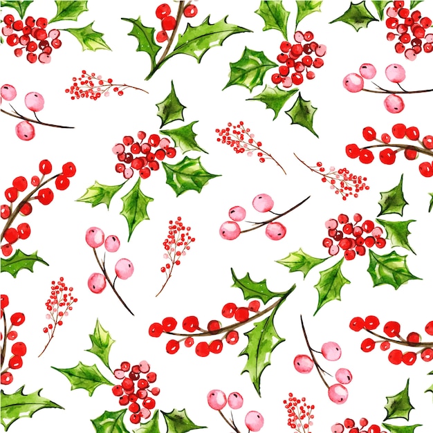 Watercolor Christmas Pattern  Background