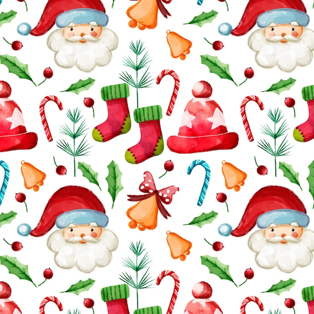 Vector watercolor christmas pattern design