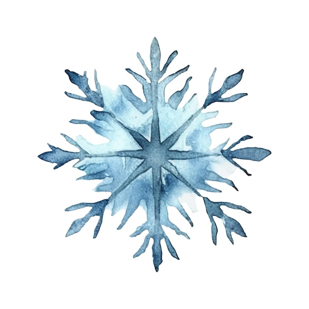 Vector watercolor christmas snowflake