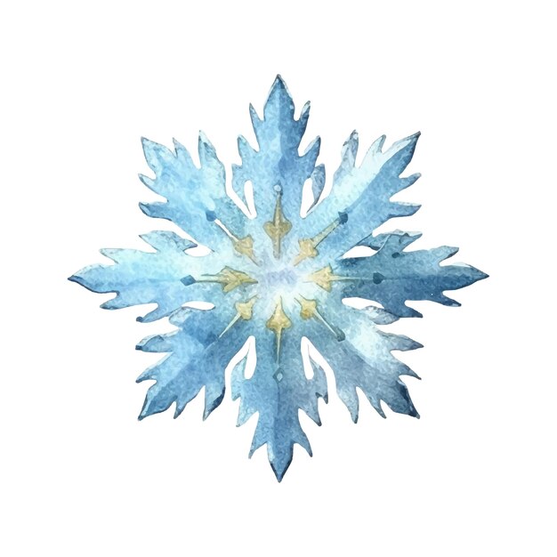 Vector watercolor christmas snowflake