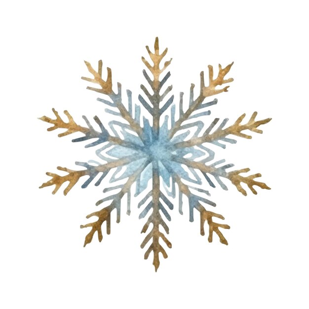 Vector watercolor christmas snowflake