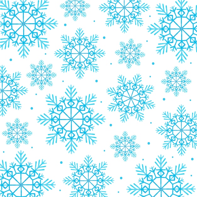 Watercolor Christmas Snowflakes Background