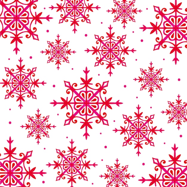 Watercolor Christmas Snowflakes Background