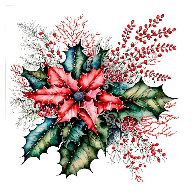 Vector watercolor christmas sublimation clipart