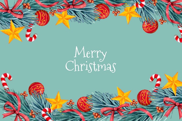 Watercolor christmas tinsel background