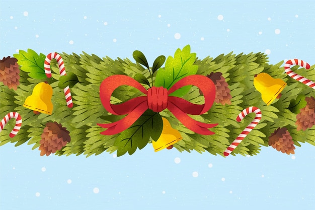 Vector watercolor christmas tinsel background