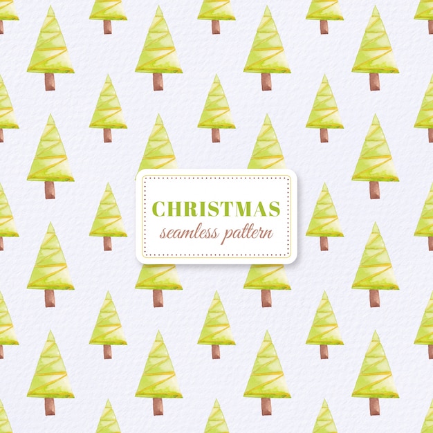 Watercolor christmas tree pattern