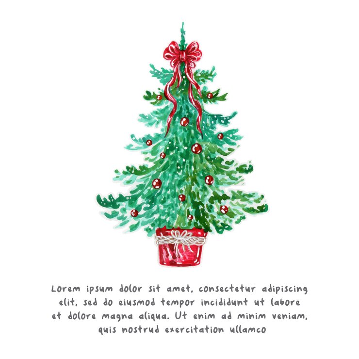 Watercolor Christmas tree