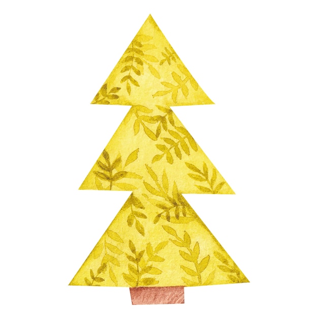 Vector watercolor christmas tree