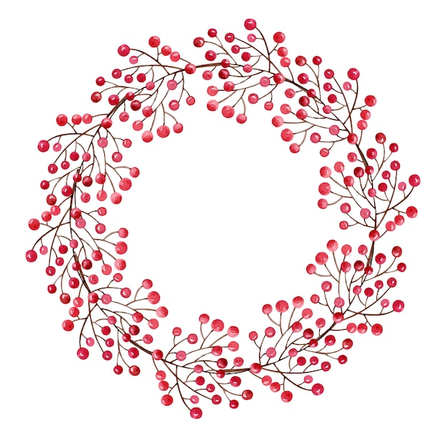 Watercolor christmas wreath illustration