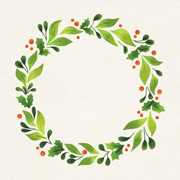 Watercolor christmas wreath