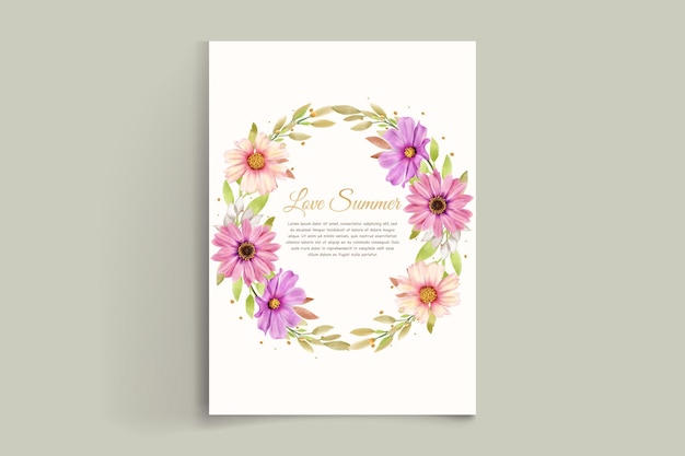 WATERCOLOR CHRYSANTHEMUM WEDDING invitation card