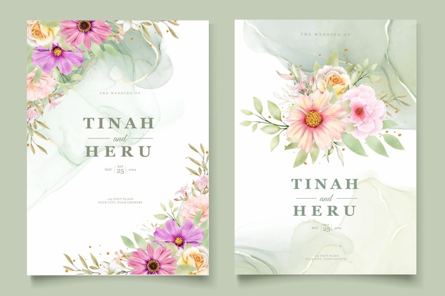 WATERCOLOR CHRYSANTHEMUM WEDDING 초대장
