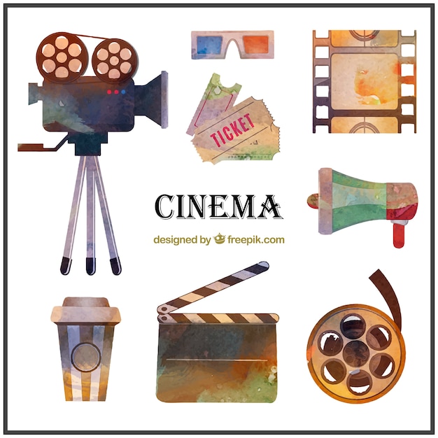 Watercolor cinema materiaal pak