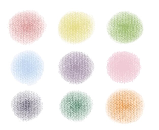 Watercolor circle shape Pastel rainbow color spots set Colorful dots illustration design elements