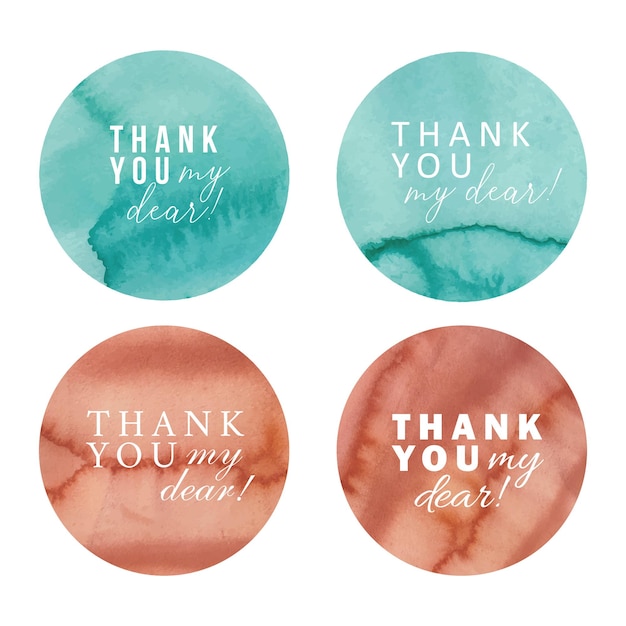 Vector watercolor circle thank you