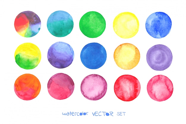 Vector watercolor circles set