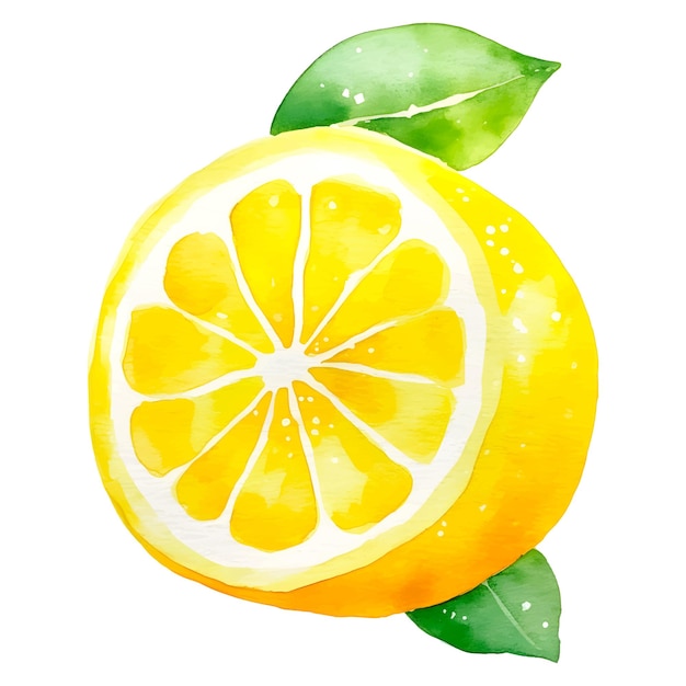 Вектор Акварель цитрон зеленый лимон