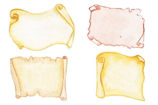 Watercolor clipart banners Pastel ribbons