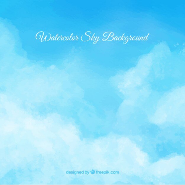 Vector watercolor cloudy sky background