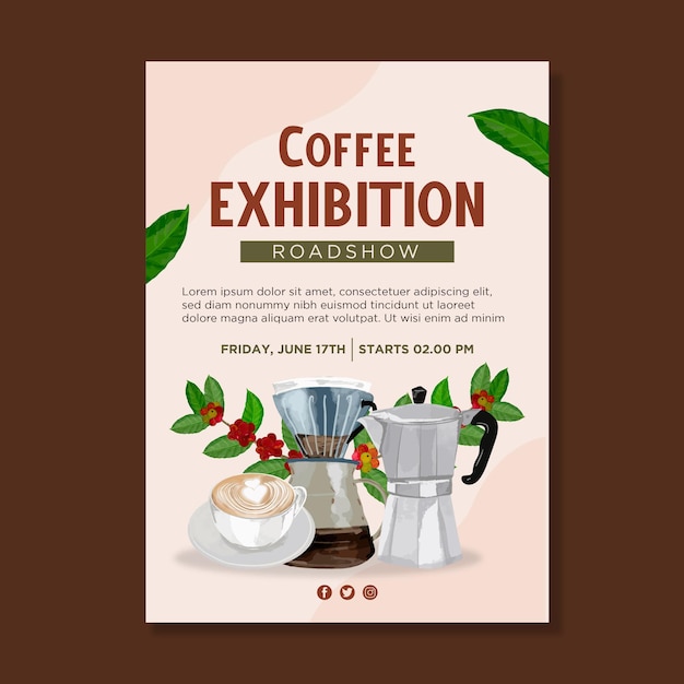 Watercolor coffee promotion banner