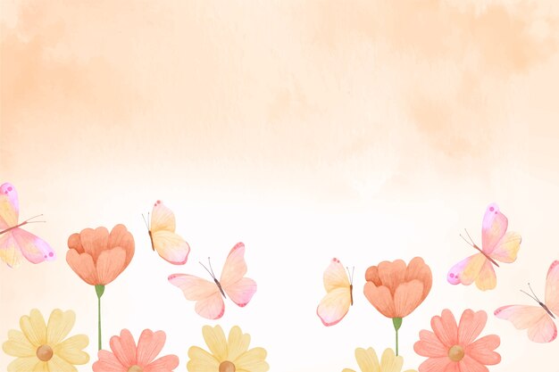 Vector watercolor colorful butterfly background