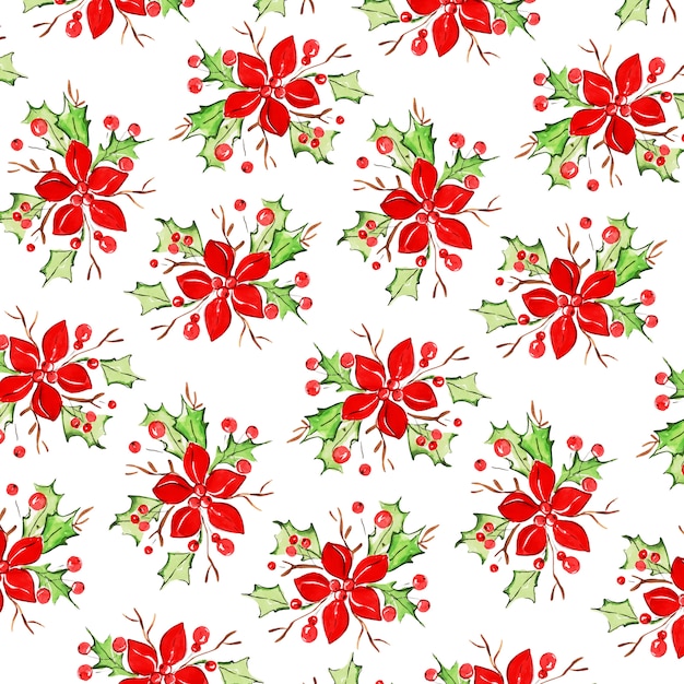 Vector watercolor colorful christmas pattern background