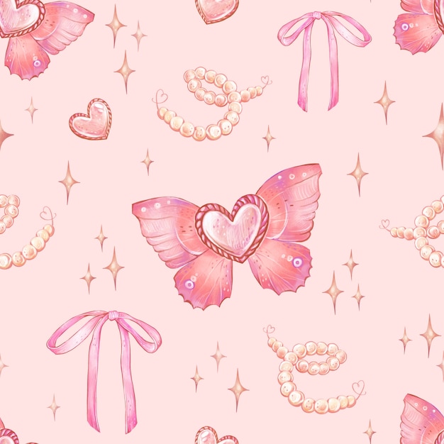 watercolor coquette pattern design