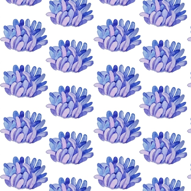 Vector watercolor coral reefs pattern