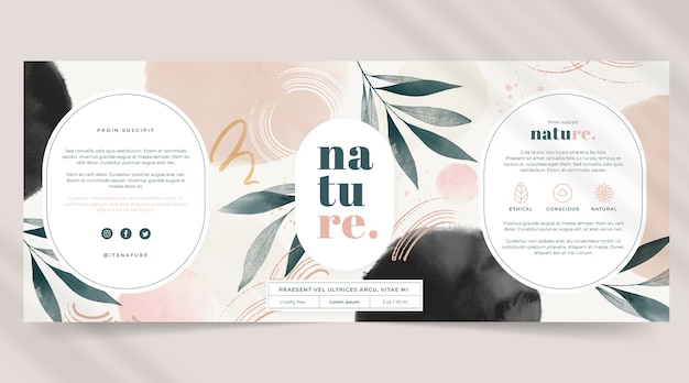 Watercolor cosmetic label design