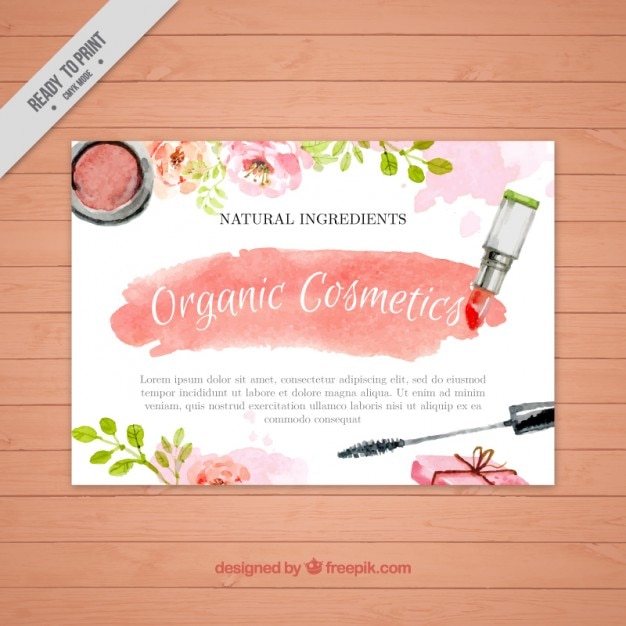 Watercolor cosmetics flyer