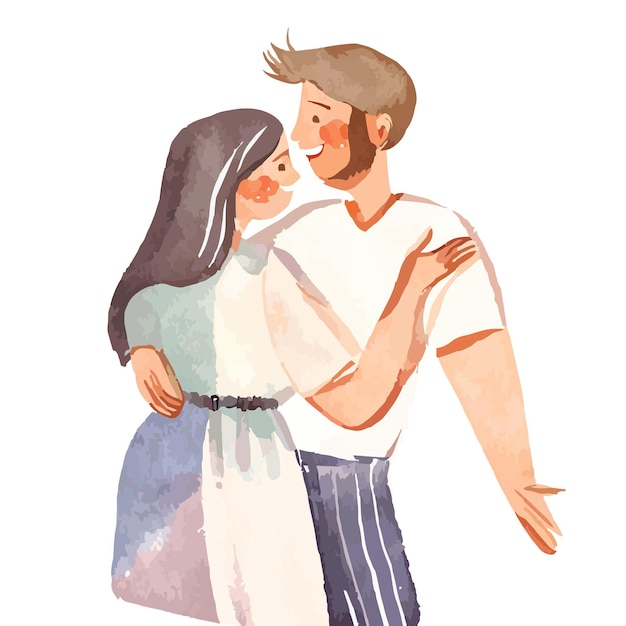 watercolor of a couple illustration