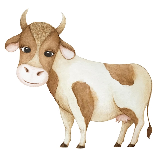 Watercolor cow