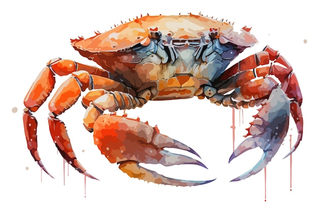 Vector watercolor crab vector illustration