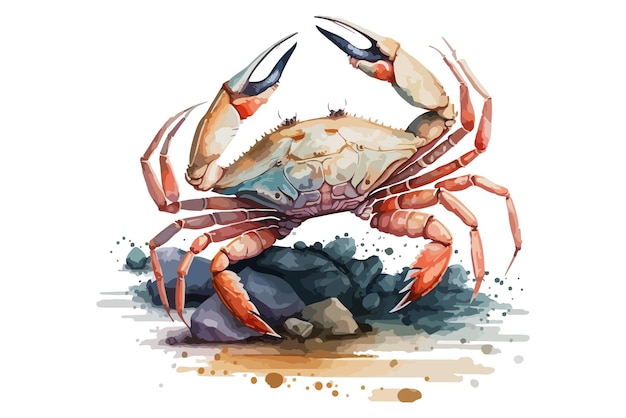 watercolor Crab vector illustration