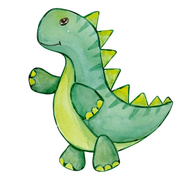 Watercolor cute baby dinosaur