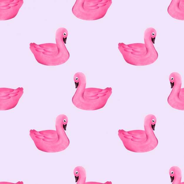 Acquerello carino cigno seamless pattern estate rosa