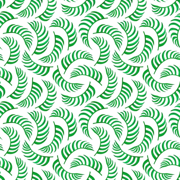 Watercolor decorative palm leaves pattern on white background